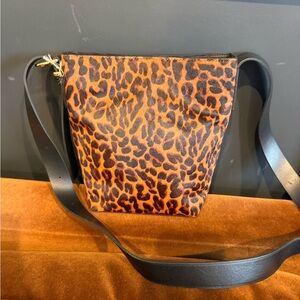 Madewell Animal Print Crossbody Bag with Black Strap
